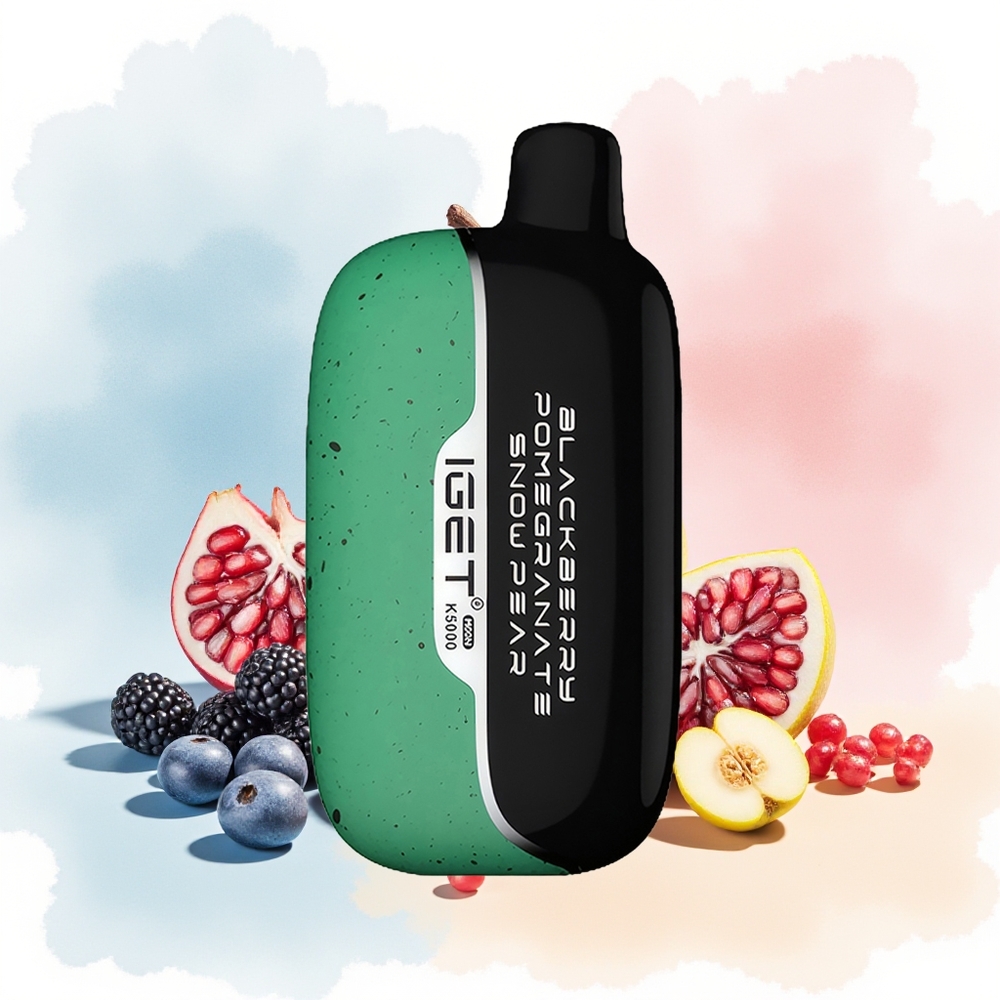 IGET Moon K5000 5000 Puffs 49.5x25.3x99.4 mm Juodųjų Serbentų Granatų Sniego Kriaušių Wholesale Lithuania