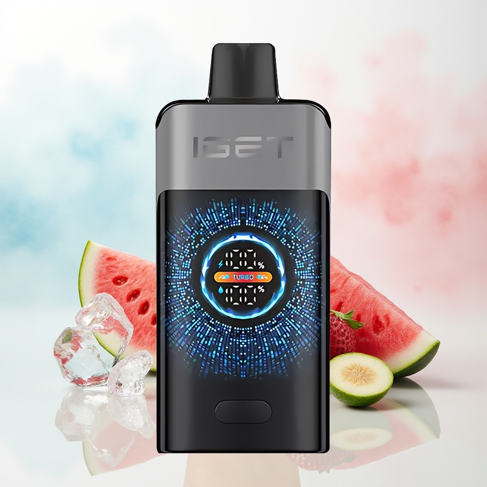 IGET ONE 12000 Puffs Didelis Išlenktas Spalvotas Ekranas 2700 mAh Braškė Vandens Melionas Ledas Wholesale Lithuania