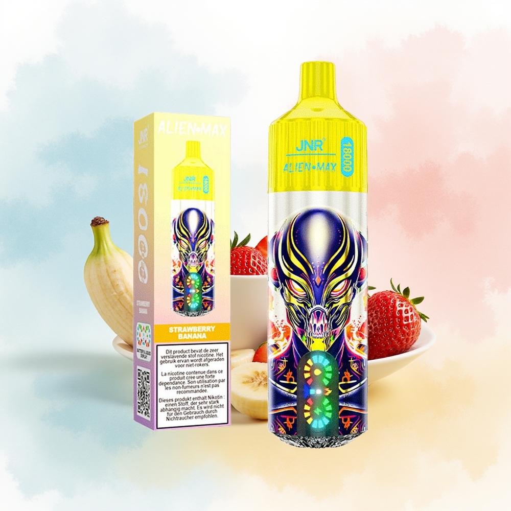 JNR Alien Max 18000 Puffs Dual Mesh 28ml Braškinis Bananas Didmeninė Lietuva