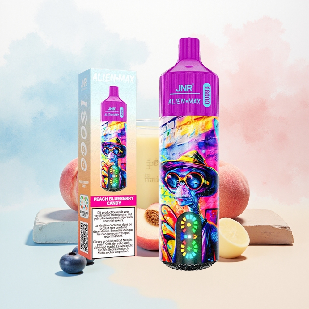 JNR Alien Max 18000 Puffs Dual Mesh 28ml Persikų Mėlynų Uogų Saldainiai Wholesale Lithuania