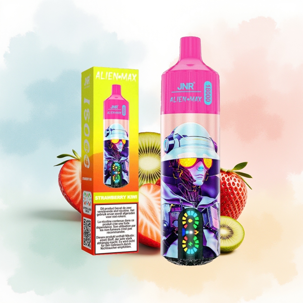 JNR Alien Max 18000 Puffs Dual Mesh Coil Type-C Strawbraškė Kiwi Didmeninė Lietuva