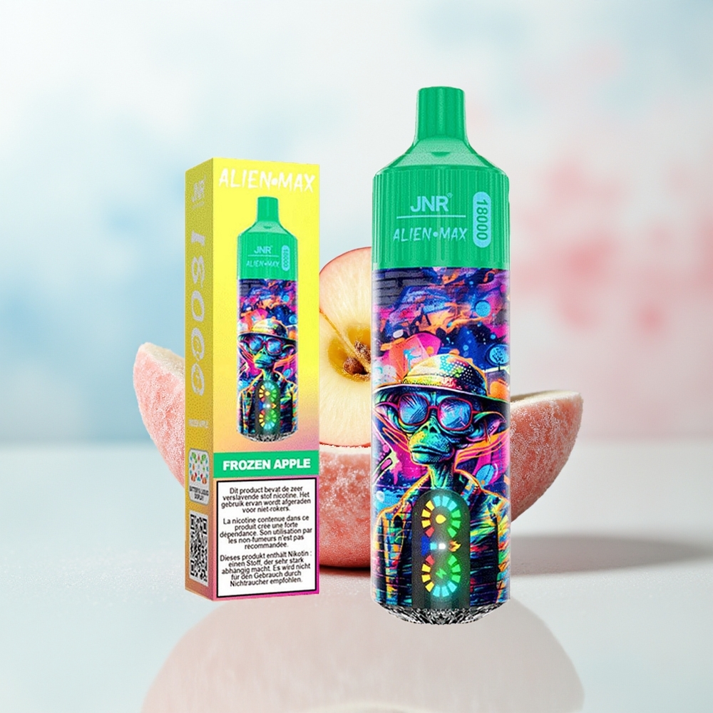 JNR Alien Max 18000 Puffs Dual Mesh Coil Type-C Užšalusios Obuolio Didmeninė Prekyba Lietuvoje