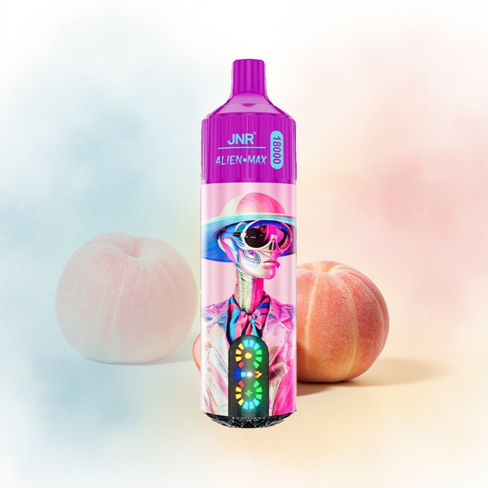 JNR Alien Max 18000 Puffs Dual Mesh Type-C Baltasis Persikas Razz Didmeninė Lietuva