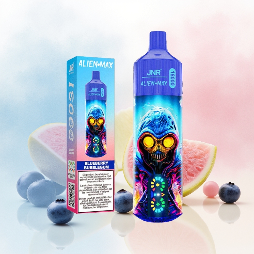 JNR Alien Max 18000 Puffs Dual Mesh Type-C Mėlynųjų Gervuogių Kramtomos Gumos Wholesale Lithuania