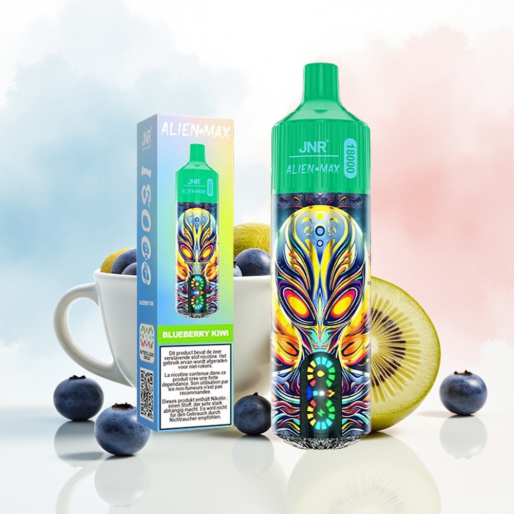 JNR Alien Max 18000 Puffs Dual Mesh Type-C Mėlynųjų serbentų kivi Lietuva didmeninė prekyba