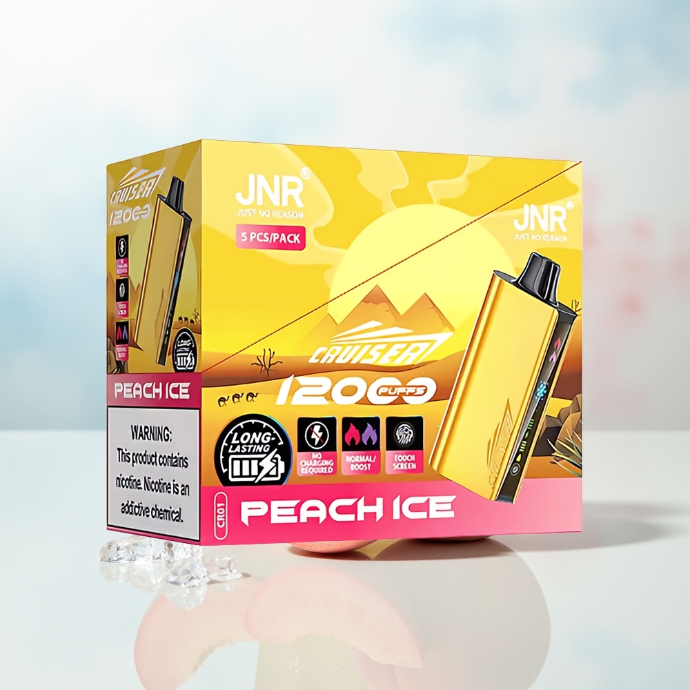 JNR Cruiser 12000 Puffs Built-in 3500 mAh Battery Animation Screen Display Persikų Ledas Lithuania Wholesale