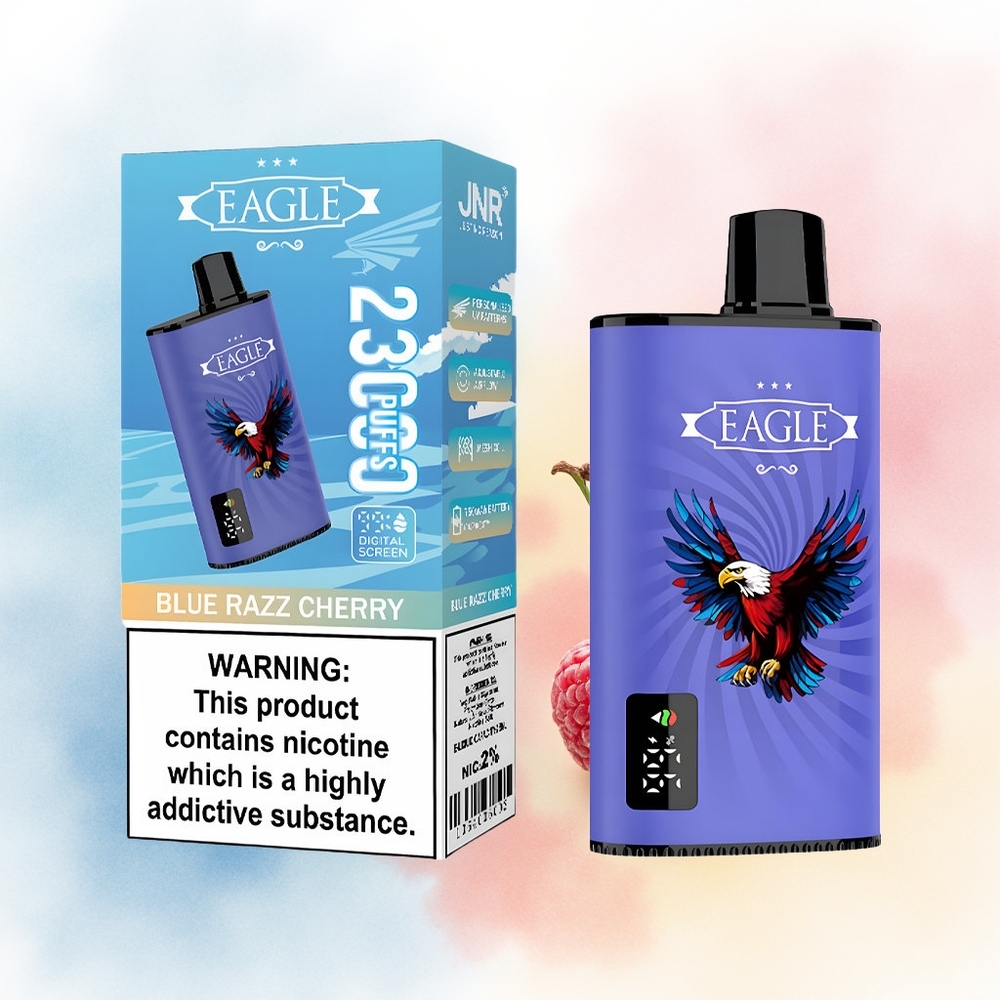 JNR EAGLE Smart 23000 Puffs Adjustable Airflow Type-C Mėlyna Razz Vyšnia Lietuvos Didmeninė Prekyba