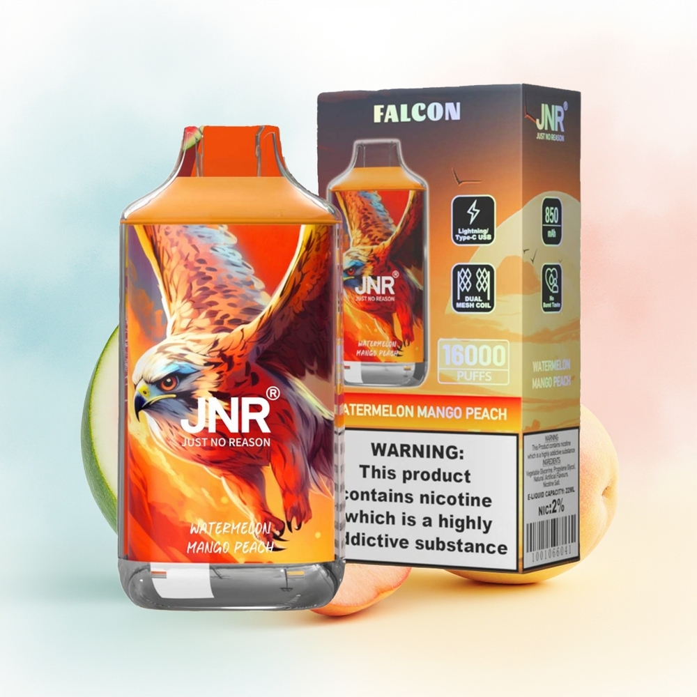 JNR Falcon 16000 Puffs 22ml Vandensmelionas Mango Persikas Wholesale Lithuania