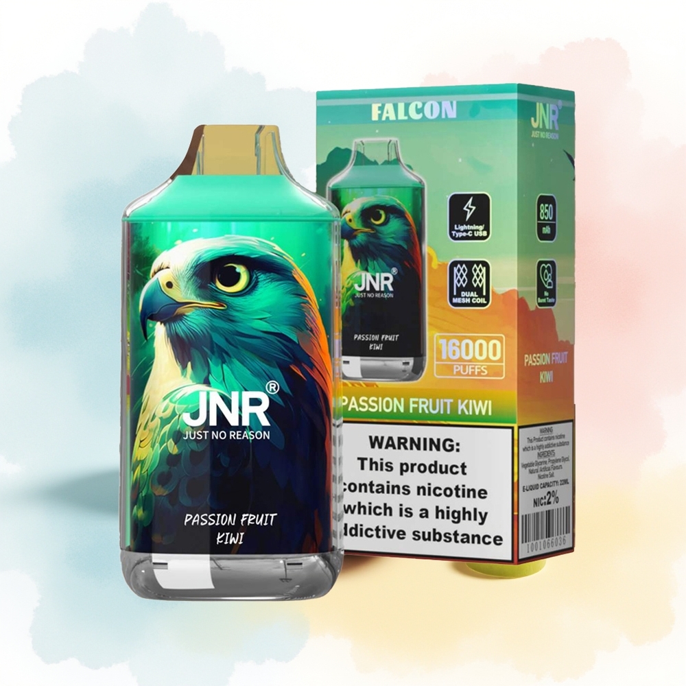 JNR Falcon 16000 Puffs 850 mAh Passion Fruit Kiwi Didžioji Prekyba Lietuva