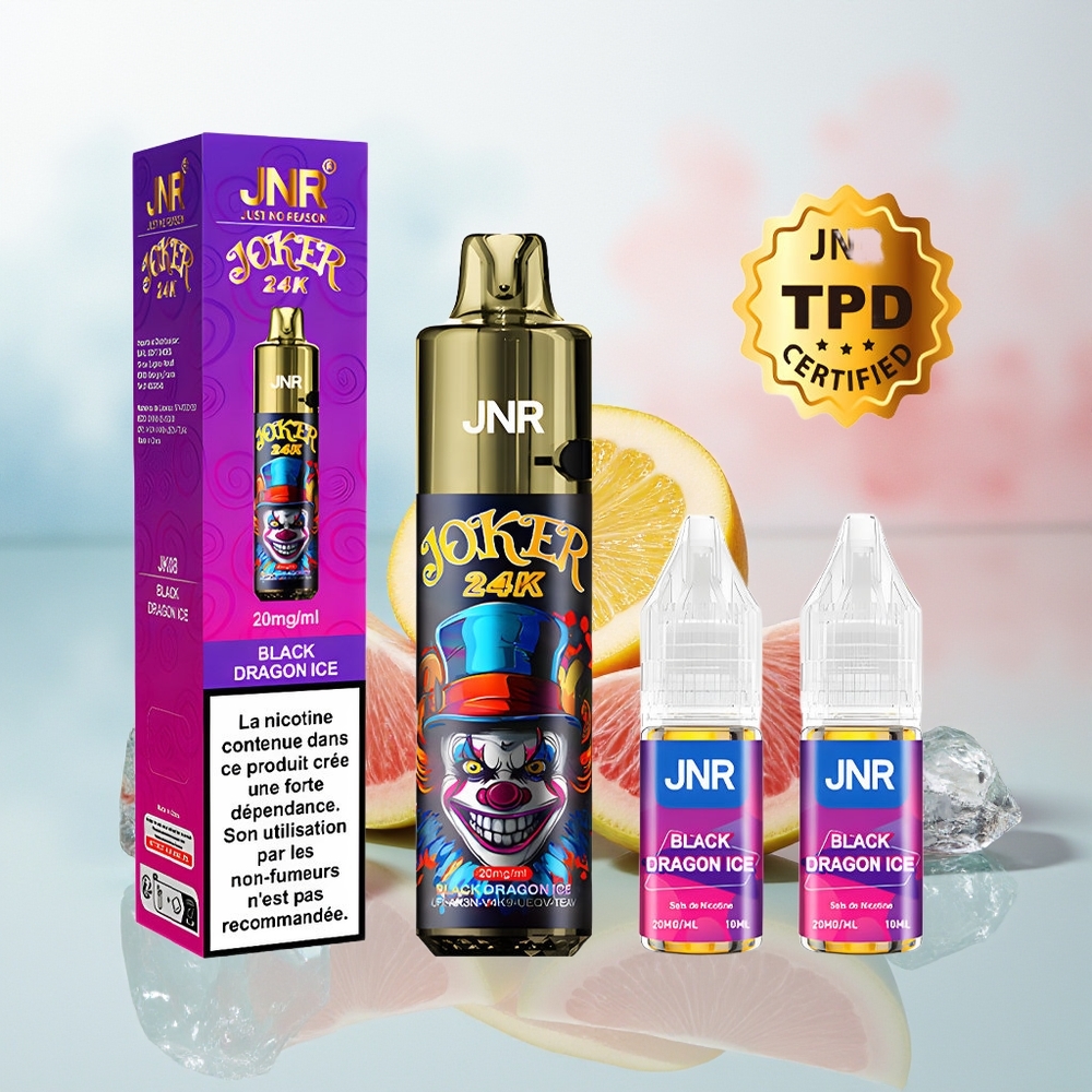 JNR Joker 24000 Puffs Juodojo Drakono Ledas 2% Nikotino 10ml Šalinamas Vapas Wholesale Lithuania