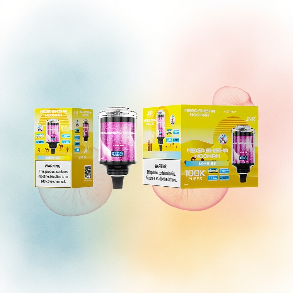 JNR Mega Shisha Hookah 100K 2200mAh Interactive Smart Screen Love 66 Didžioji Lietuva