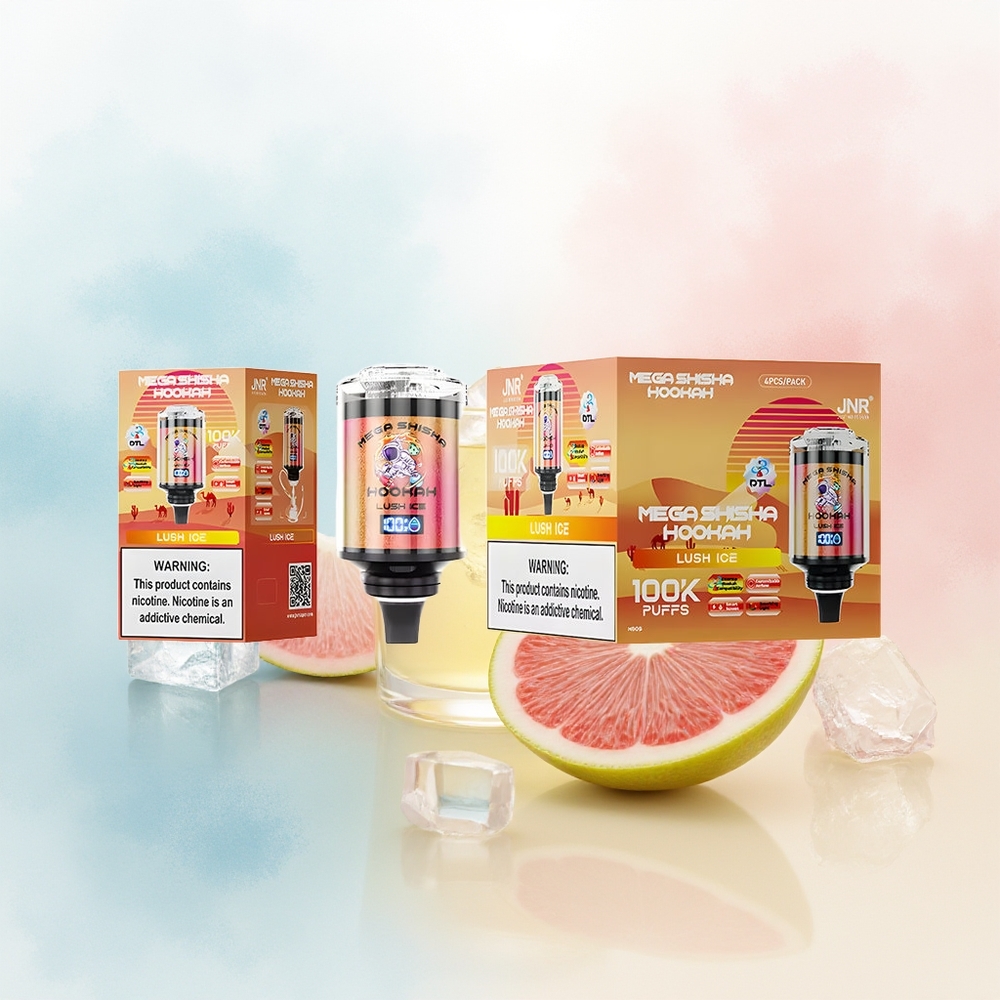 JNR Mega Shisha Hookah 100K 2200mAh Interactive Smart Screen Žalias Ledas Wholesale Lithuania