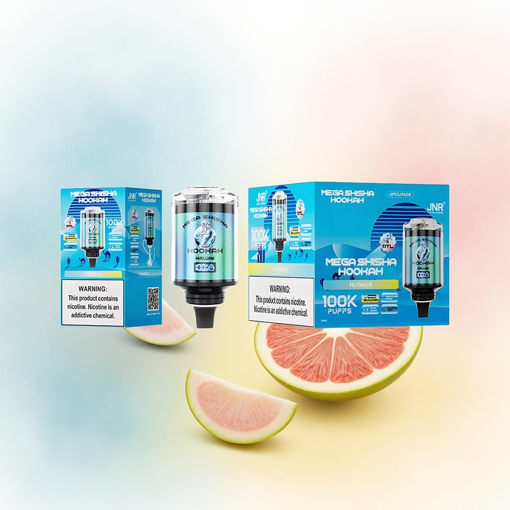 JNR Mega Shisha Hookah 100K 60ml Interactive Smart Screen Hawaii Didžioji Lietuva