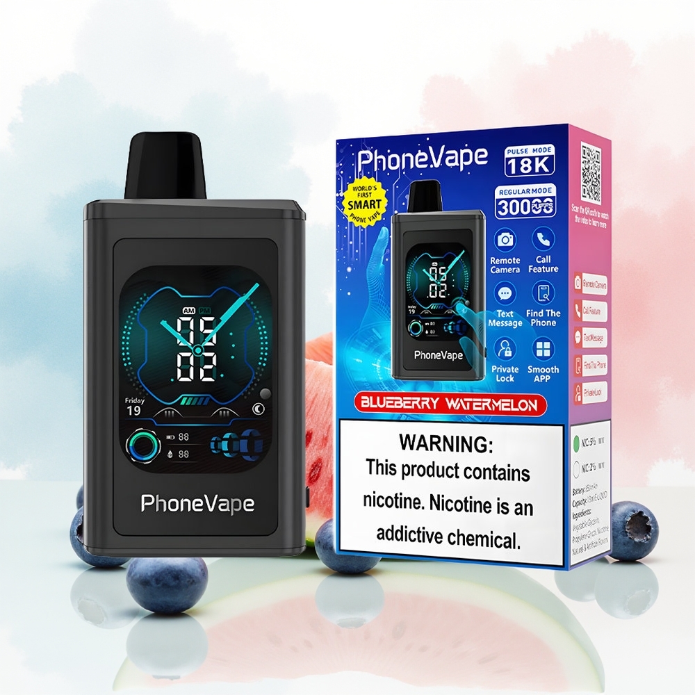 JNR PhoneVape 30000 puffs Adjustable Airflow Full Display Screen Mėlynųjų arbūzų Lithuania Wholesale