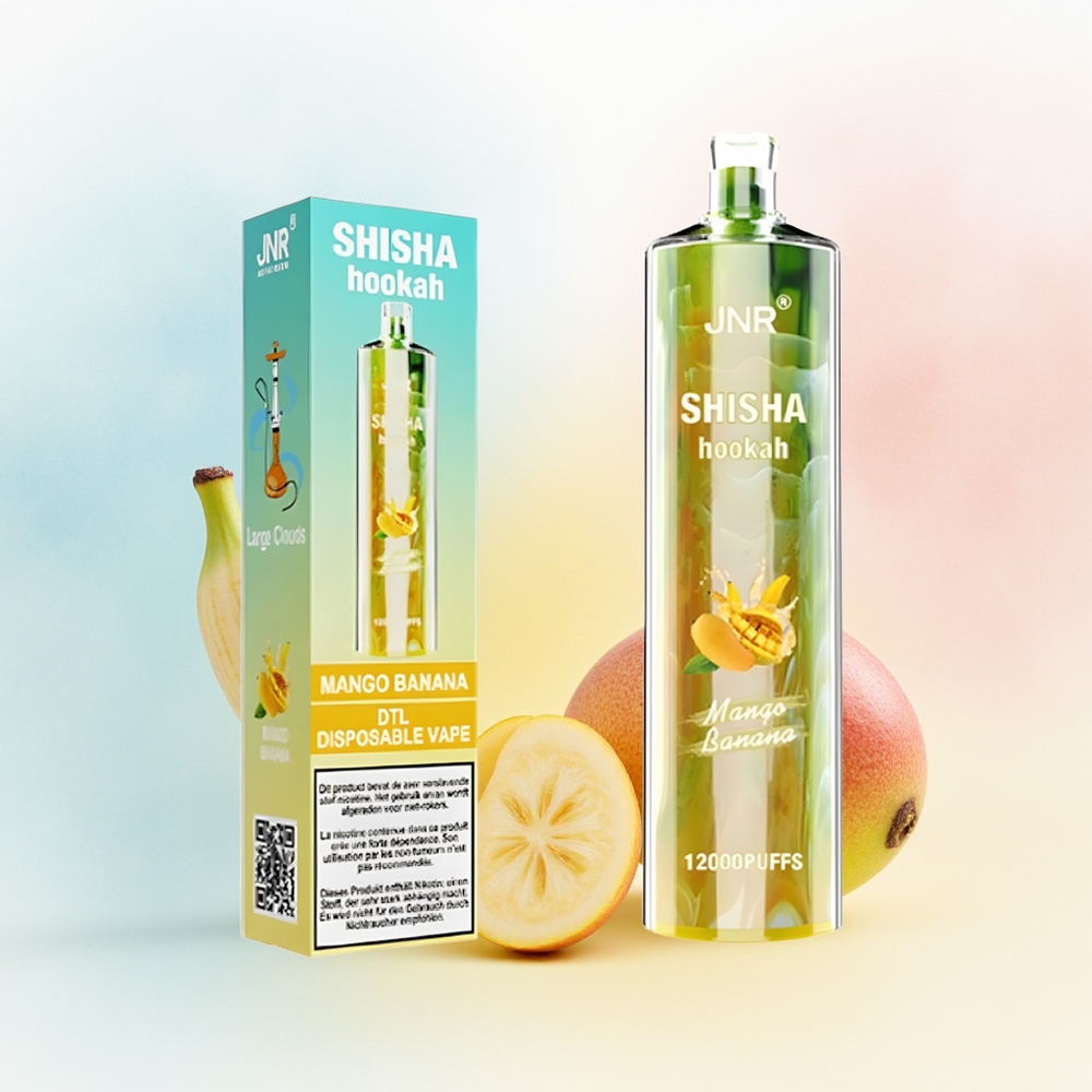 JNR Shisha Hookah 12000 Puffs 24ml Mango Banana Didmeninė Lietuva