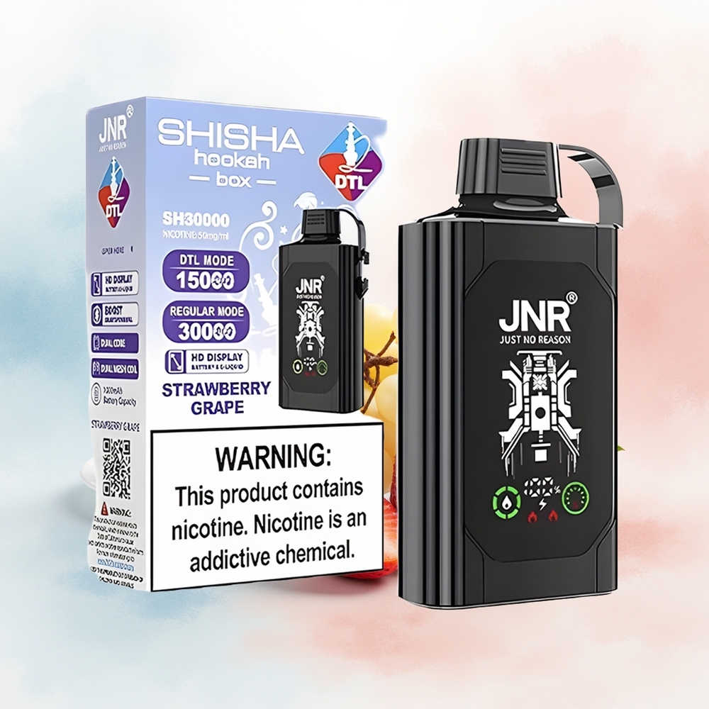 JNR Shisha Hookah Box 20500 Puffs 25ml Braškynės Vynuogių Didmeninė Prekyba Lietuva