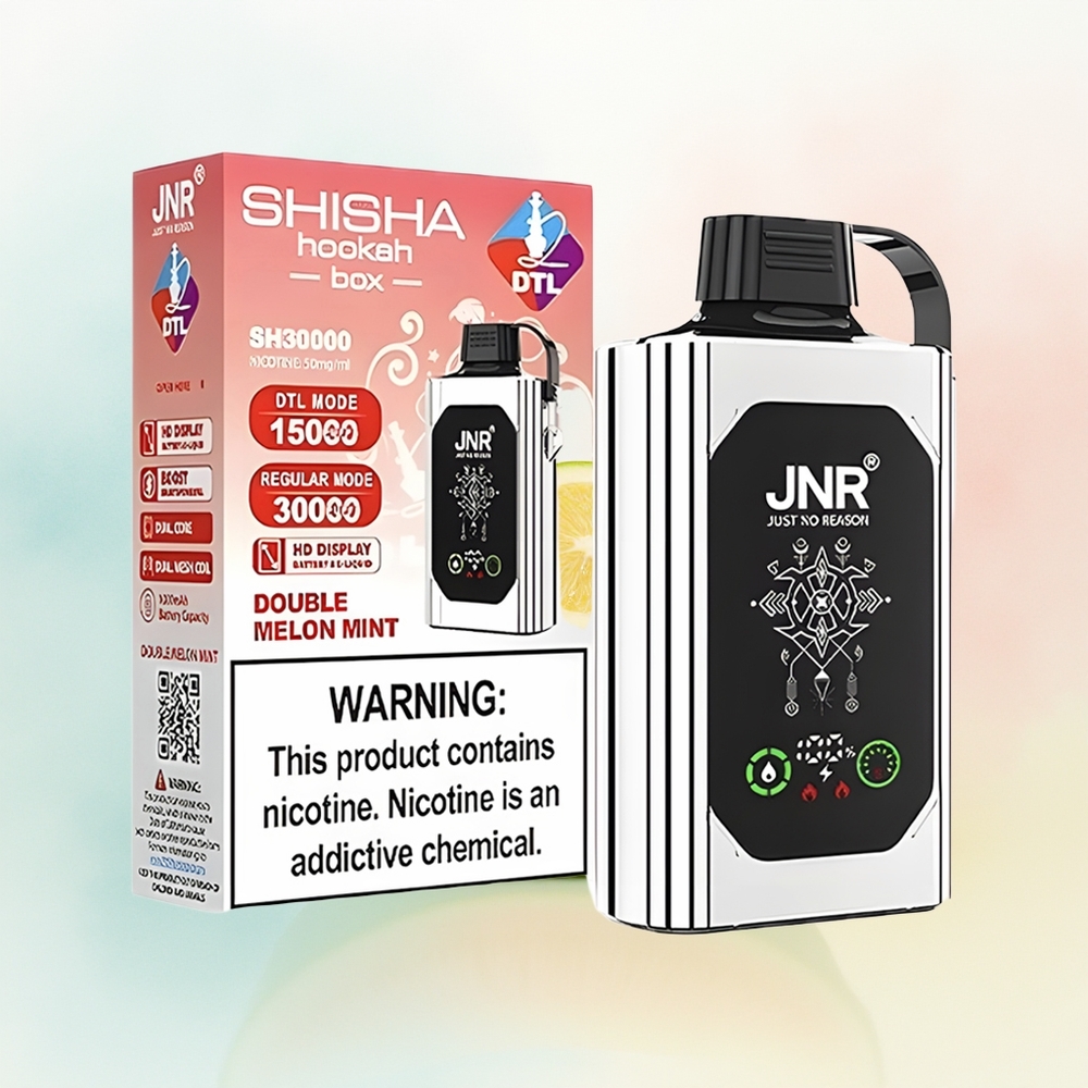 JNR Shisha Hookah Box 20500 Puffs 25ml Dvigubas Melionas Mėta Wholesale Lithuania
