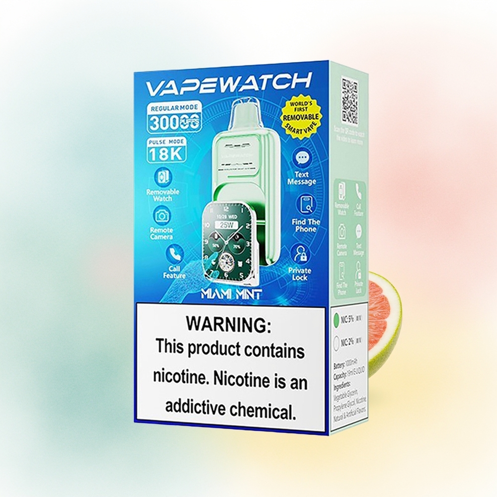JNR VapeWatch 30000 Puffs 1000mAh 19mL Miami Mėta Wholesale Lithuania