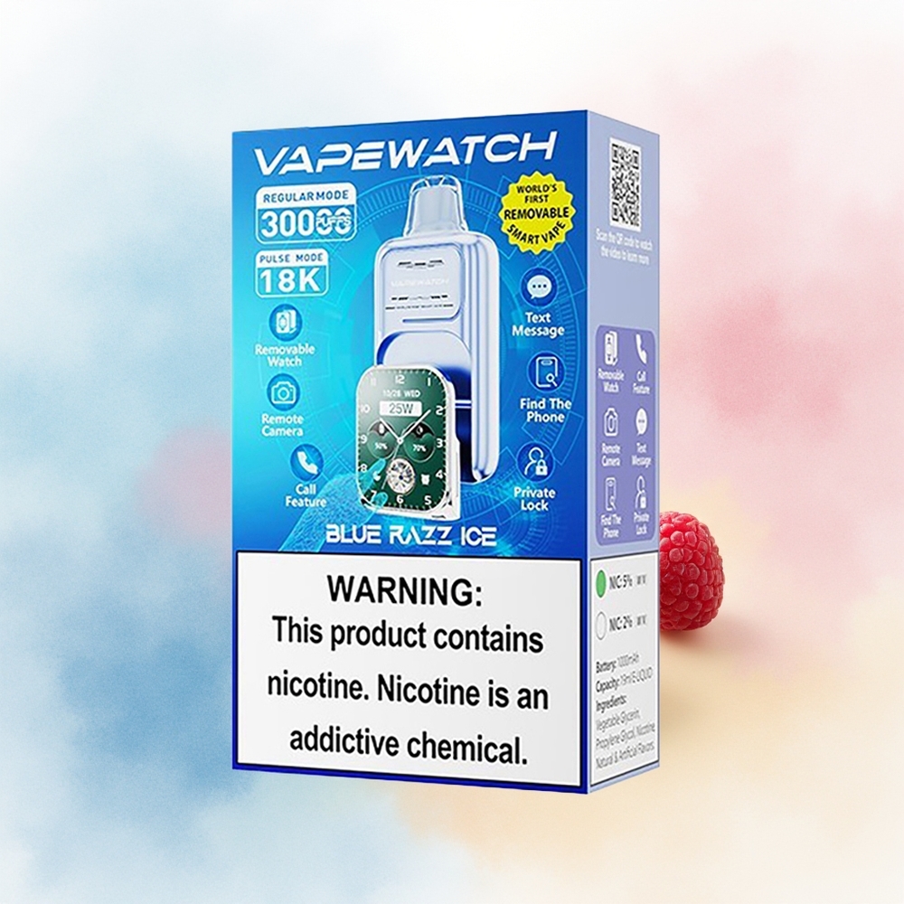 JNR VapeWatch 30000 Puffs 1000mAh Type-C Mėlynųjų Aviečių Ledas Wholesale Lithuania