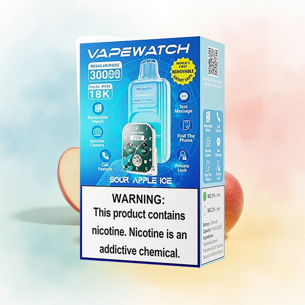 JNR VapeWatch 30000 Puffs 1000mAh Type-C Rūgščios Obuolio Ledas Wholesale Lithuania