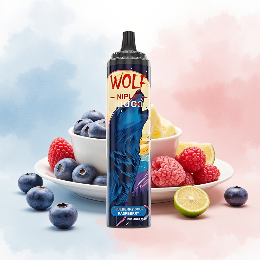 JNR Wolf Niplo 10000 Puffs 20ml Mėlynųjų Gervuogių Rūgštus Aviečių Wholesale Lithuania