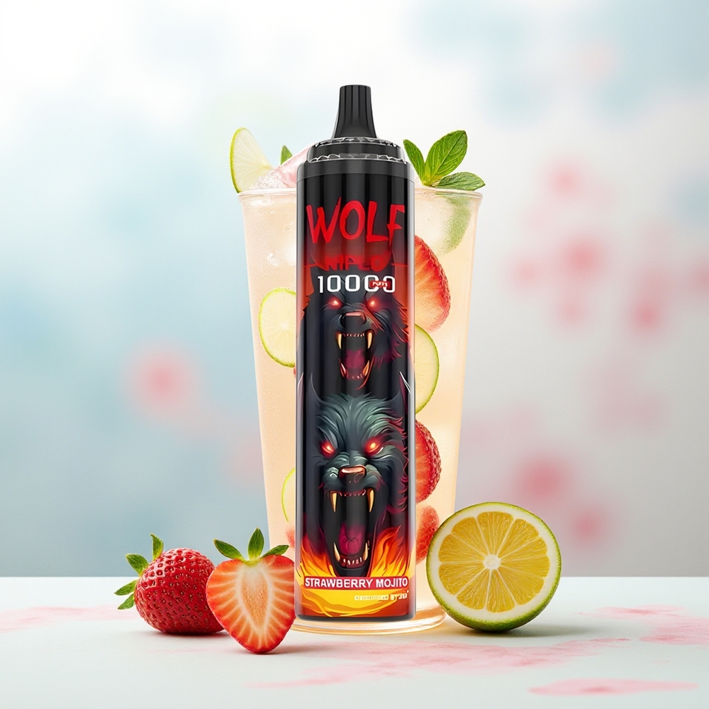 JNR Wolf Niplo 10000 Puffs 20ml Strawberry Mojito Didmeninė Lietuva