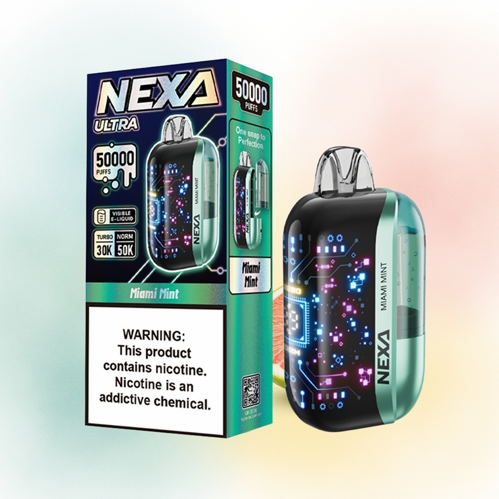 NEXA Ultra 50000 Pūkų 20ml 5% Majų Mėta Didmeninė Prekyba Lietuva