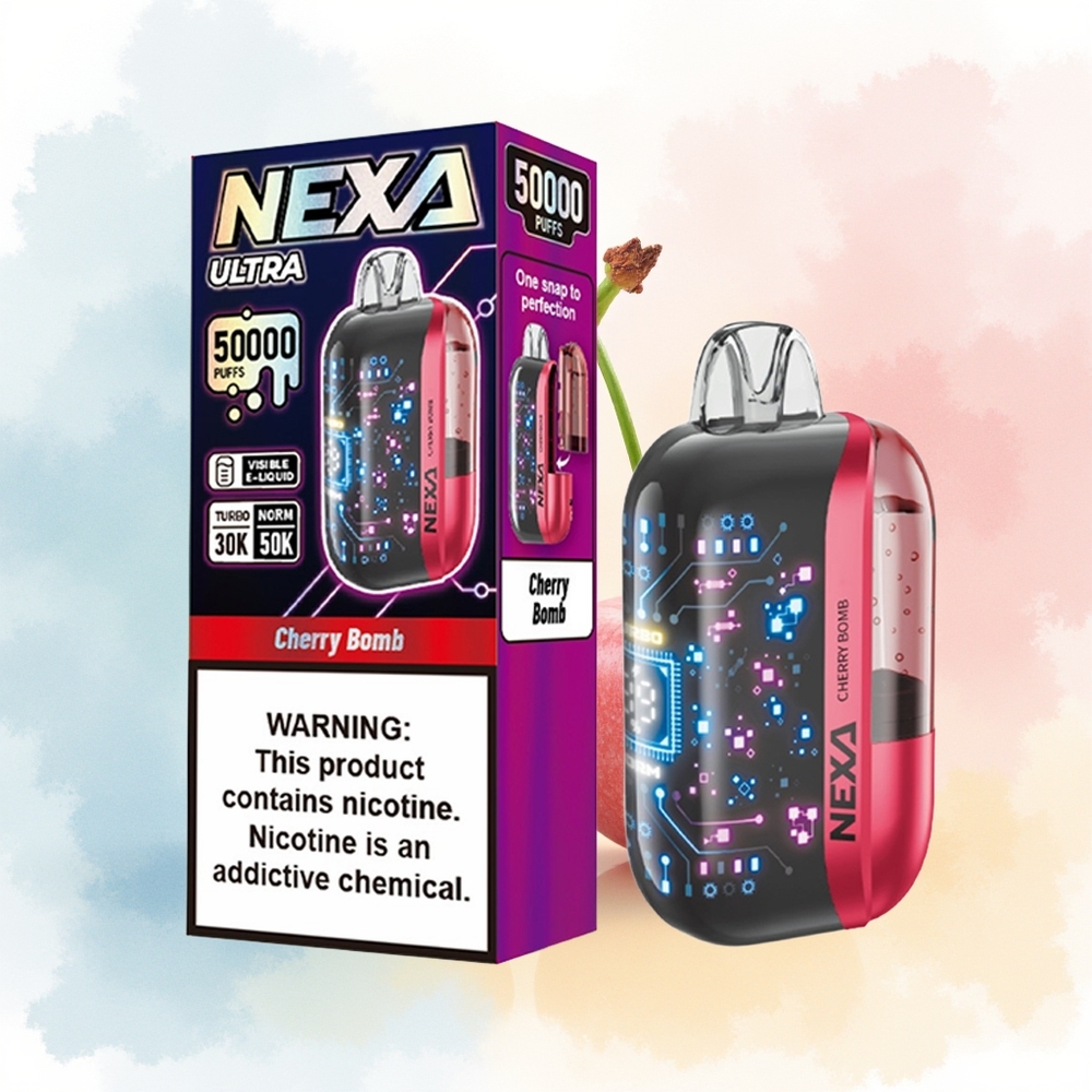 NEXA Ultra 50000 Puffs 20ml 5% Vyšnia Bomp Didmeninė Lietuva
