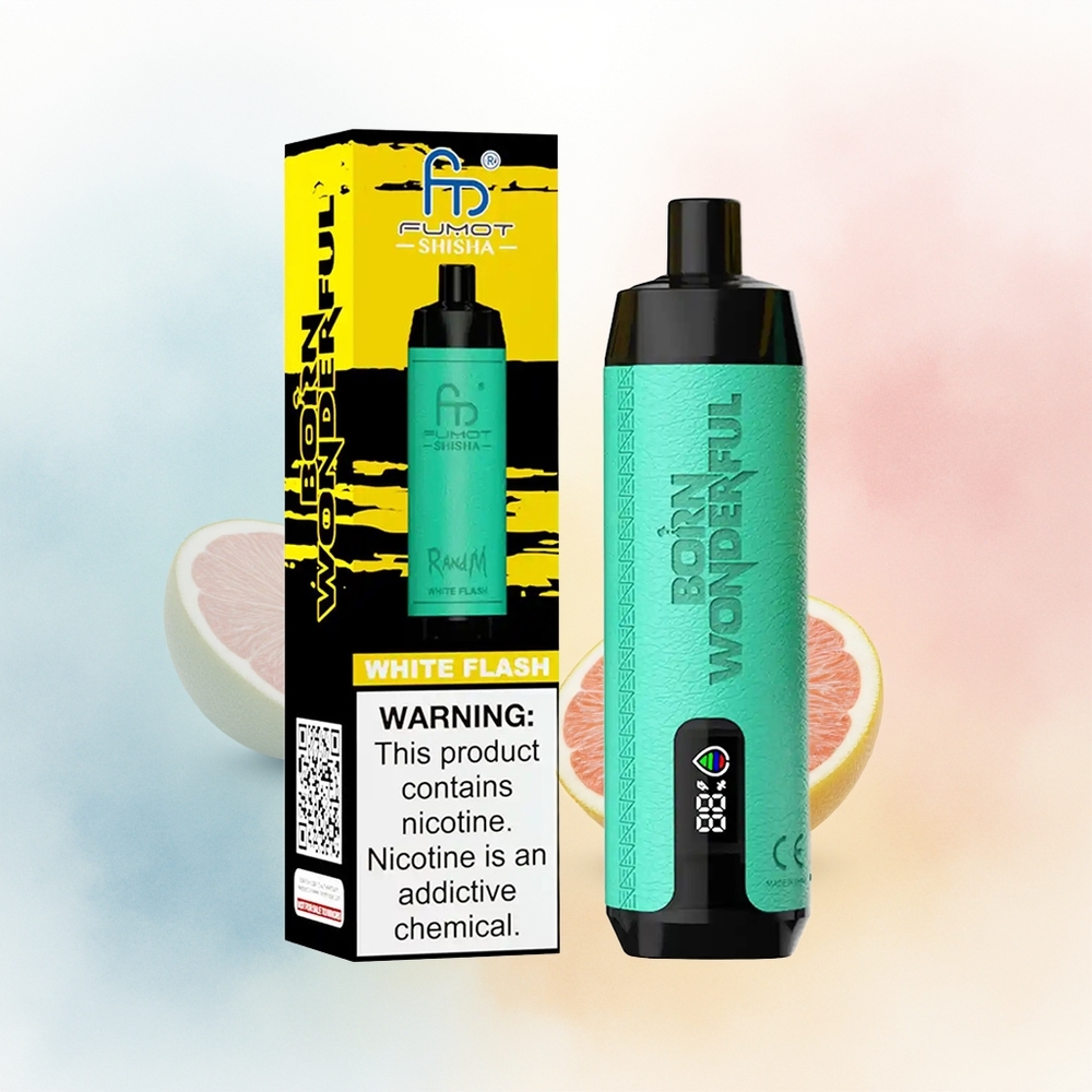 RandM Fumot Shisha 10000 Puffs 18ml Baltasis Žaibas Wholesale Lithuania