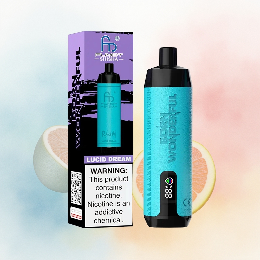RandM Fumot Shisha 10000 Puffs 18ml LED Indikatorius Lucid Dream Didmena Lietuva