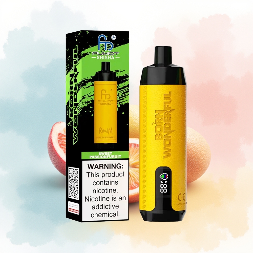 RandM Fumot Shisha 10000 Puffs 18ml Prefilled LED Skanausios Pasiflios Vaisiaus Lithuania Wholesale