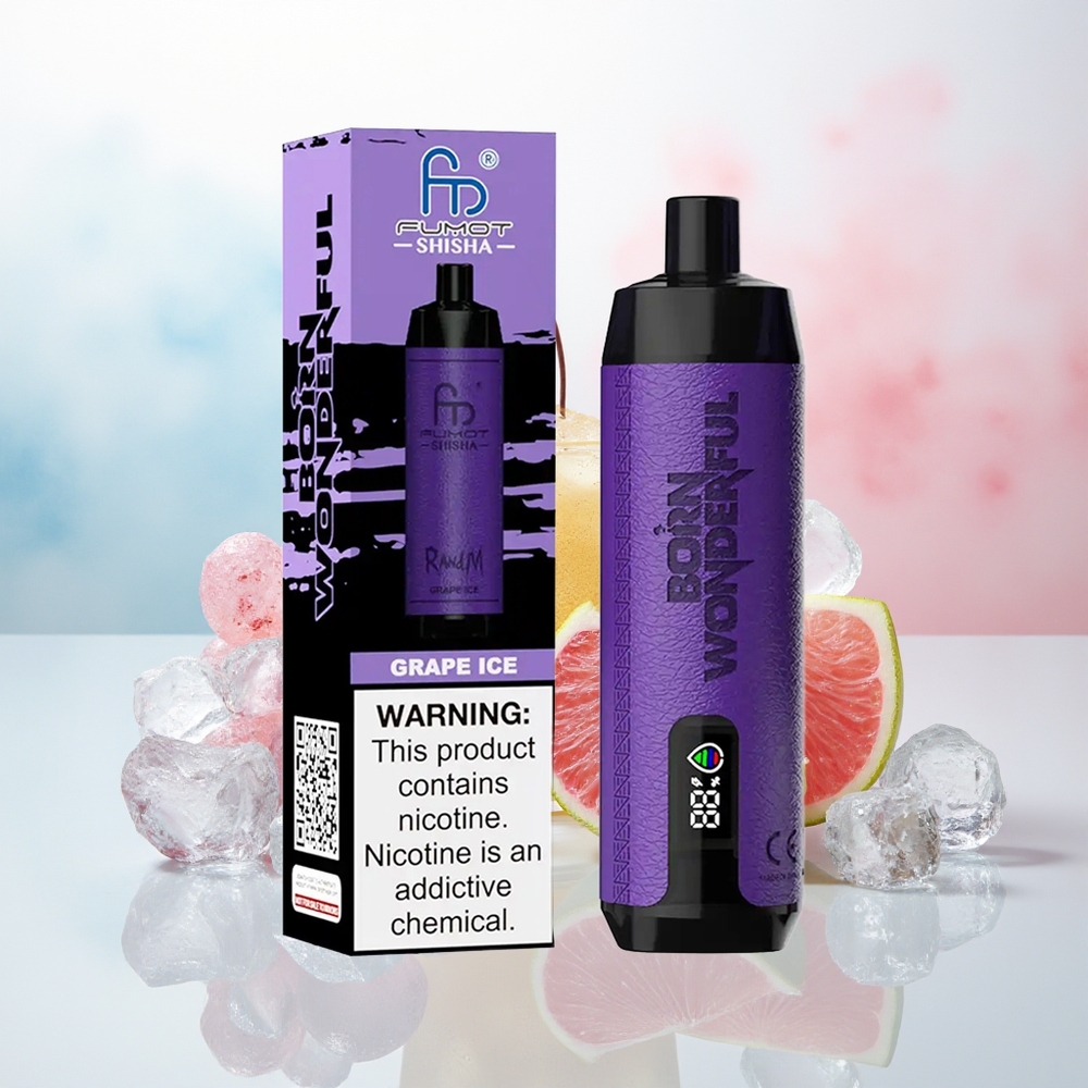 RandM Fumot Shisha 10000 Puffs 18ml Prefilled e-liquid Vynuogių Ledas Wholesale Lithuania