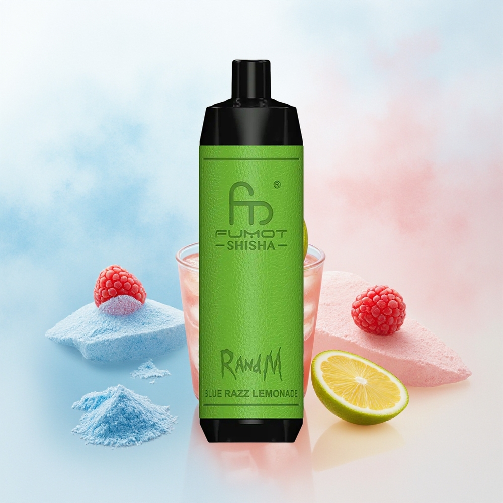 RandM Fumot Shisha 10000 Puffs Type-C Mėlyna avietė citrinų gėrimas Wholesale Lithuania