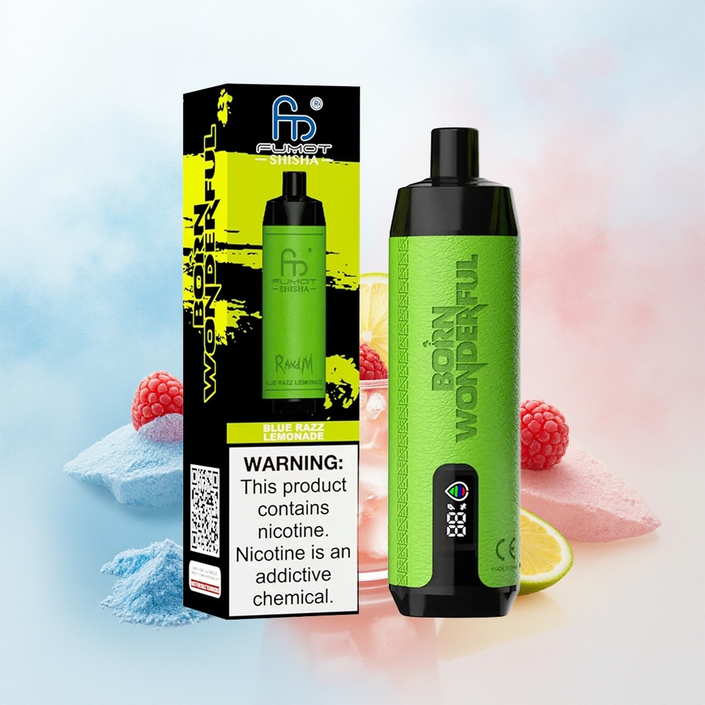 RandM Fumot Shisha 10000 Puffs Type-C Mėlyna avietė citrinų gėrimas Wholesale Lithuania
