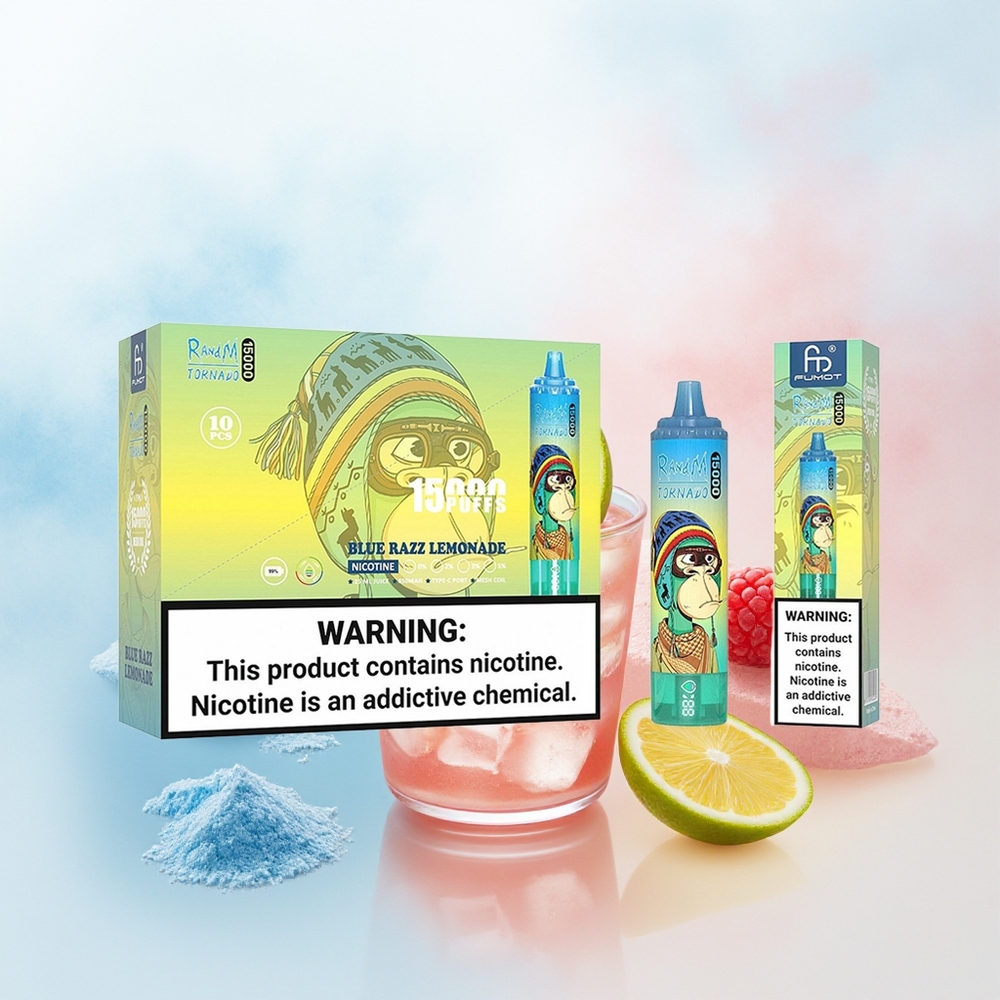 RandM Fumot Tornado 15000 Dūmai 25ml Mėlynas Avietės Limonadas Wholesale Lithuania