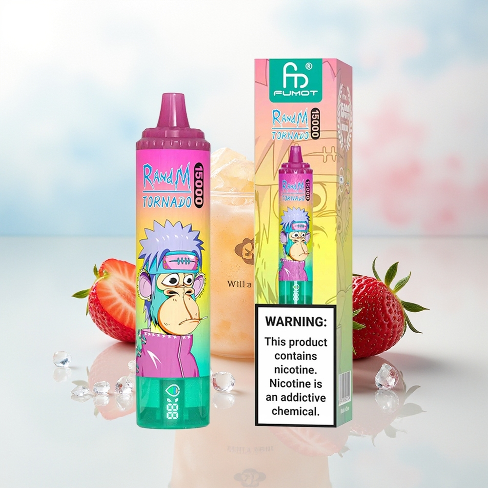 RandM Fumot Tornado 15000 Puffs 25ml Braškų Ledas Wholesale Lithuania