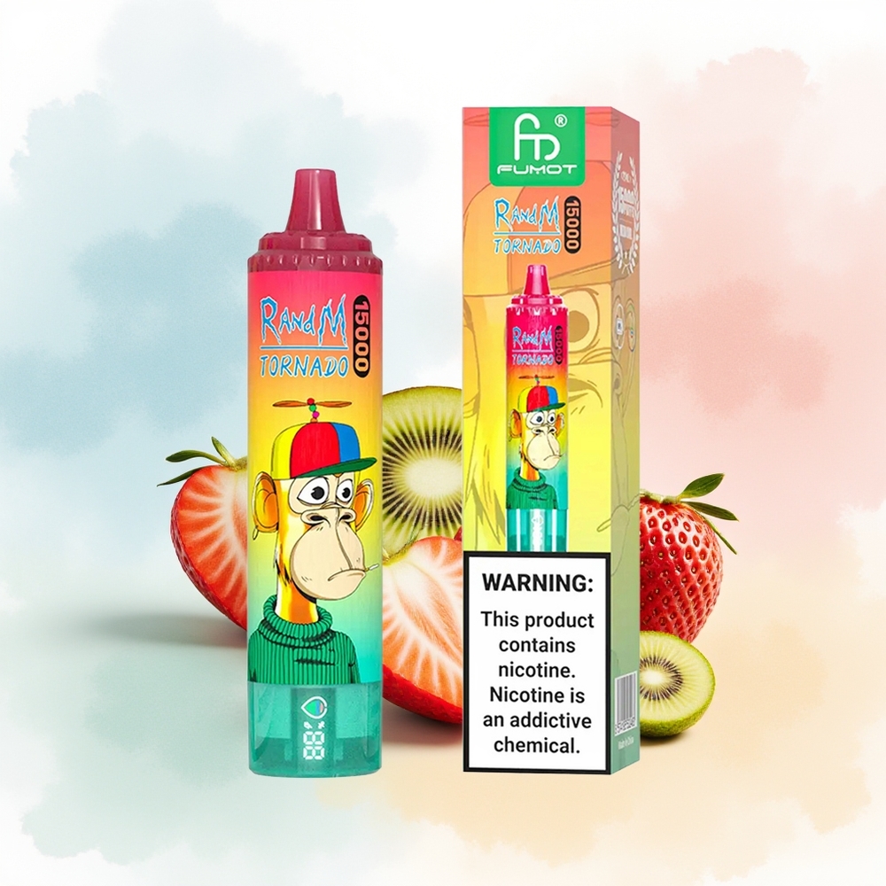 RandM Fumot Tornado 15000 Puffs 25ml Braškių-Kivi Didmeninė Lietuva