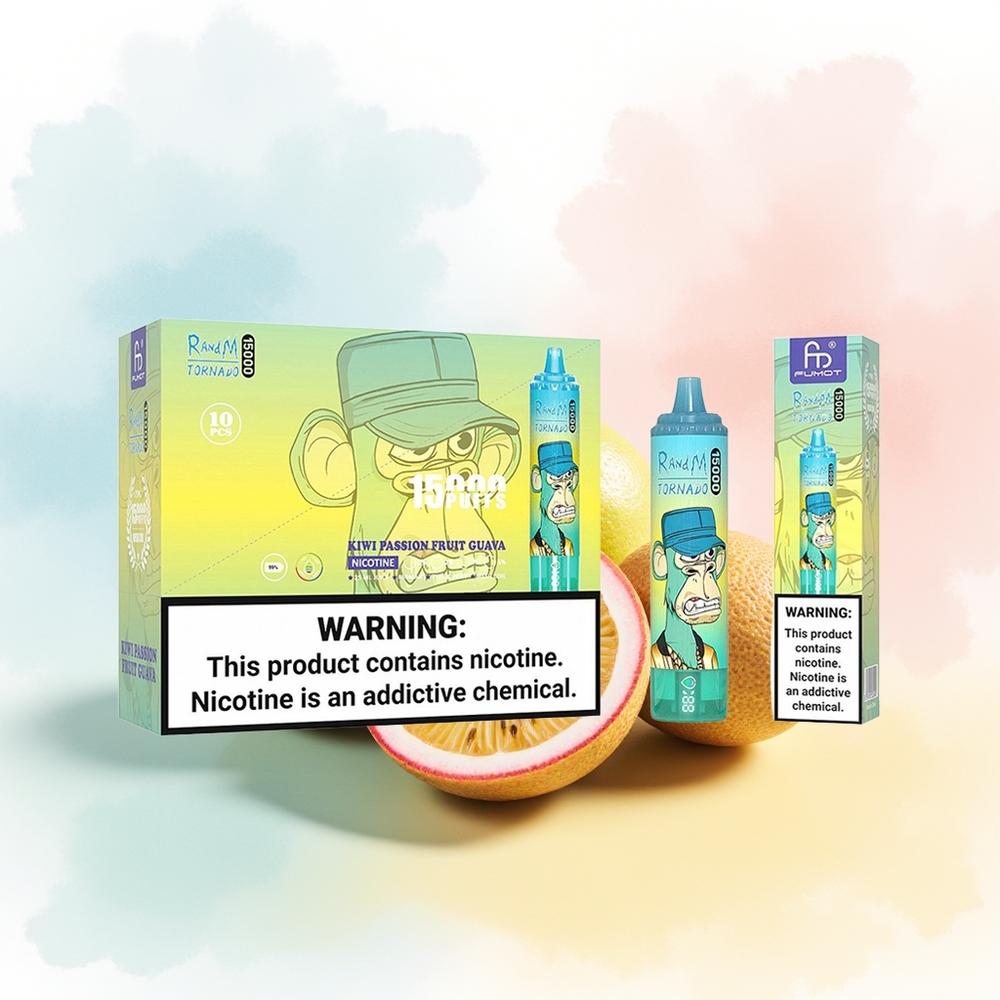 RandM Fumot Tornado 15000 Puffs 25ml Kiwi Aštrus Vaisius Guava Wholesale Lithuania