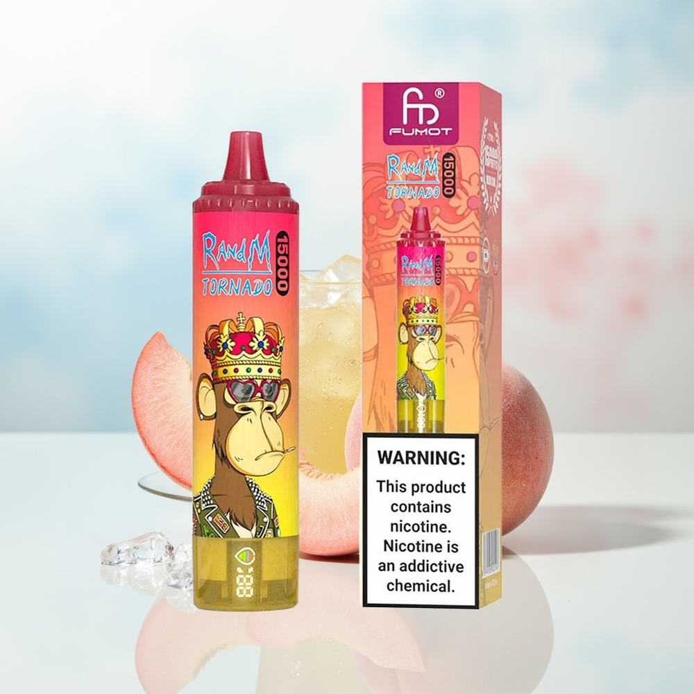 RandM Fumot Tornado 15000 Puffs 25ml Persikų Ledas Wholesale Lithuania