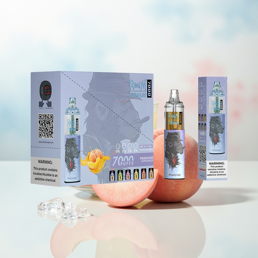 RandM Fumot Tornado 7000 Pūkų 14ML Persikas Ledas Wholesale Lithuania