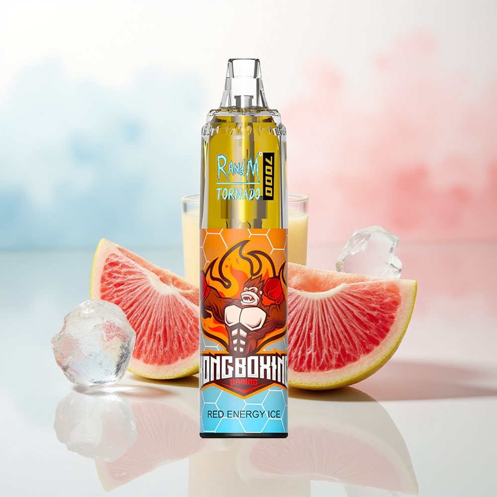 RandM Fumot Tornado 7000 Pūkų 14 ML Raudona Energija Ledas Wholesale Lithuania