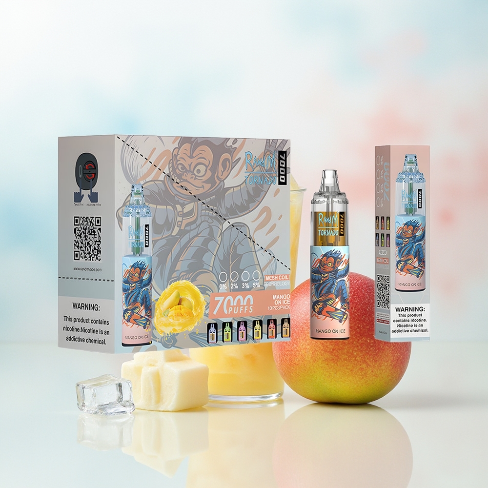 RandM Fumot Tornado 7000 Pūkštelių 14 ML Mango Ant Ledo Didmeninė Lietuva