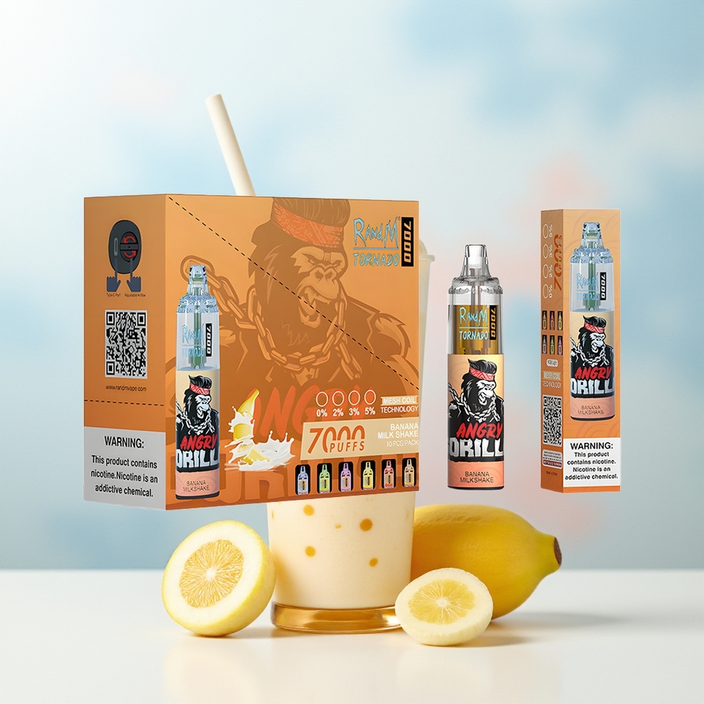 RandM Fumot Tornado 7000 Pūsų 14 ML Tipo-C Bananinio Miltų Kokteilis Didmeninė Lietuva