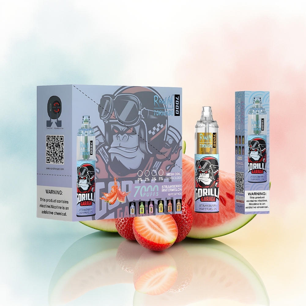 RandM Fumot Tornado 7000 Puffs 14ML RGB Braškė Arbūzas Wholesale Lithuania