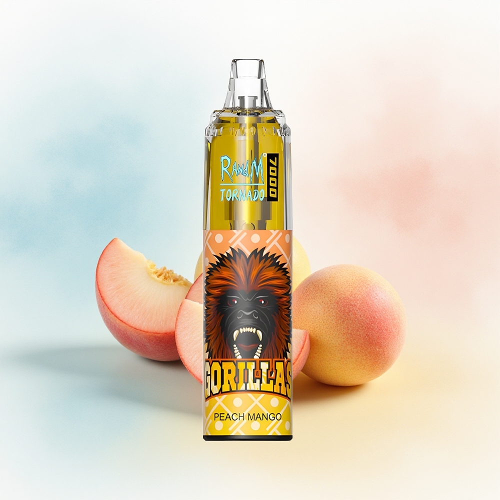RandM Fumot Tornado 7000 Puffs 14ML RGB Light Persikų Mango Sąskaita Lietuva