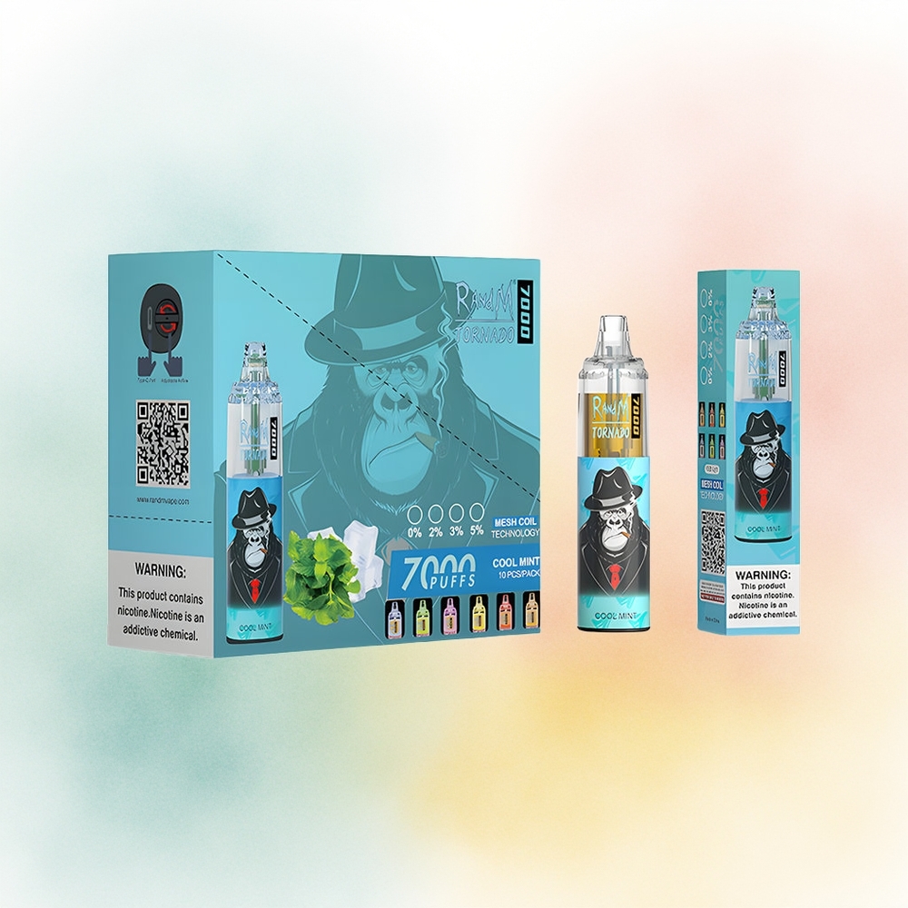 RandM Fumot Tornado 7000 Puffs 14ML Šalta Mėta Air-Adjustable Wholesale Lithuania