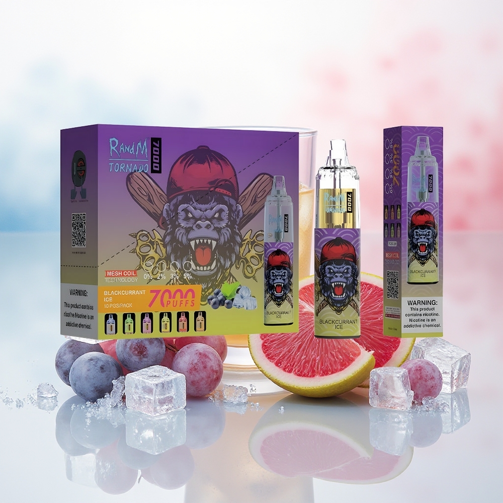 RandM Fumot Tornado 7000 Puffs 850 MAH Type-C Juodųjų Serbentų Ledas Wholesale Lithuania