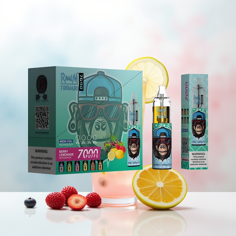 RandM Fumot Tornado 7000 RGB 14ML Uogų Limonadas Didmeninė Lietuva