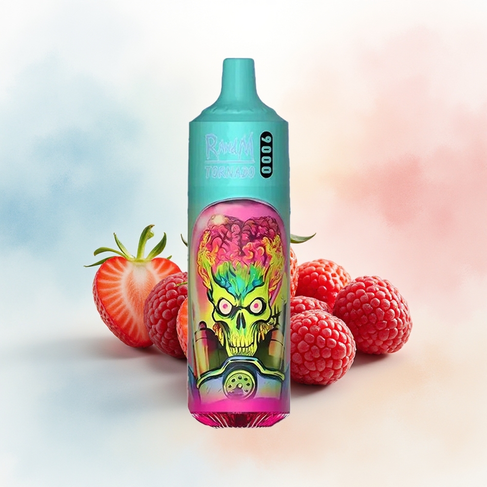 RandM Fumot Tornado 9000 Puffs 18 mL Braškė–Avietė Didmeninė Lietuva