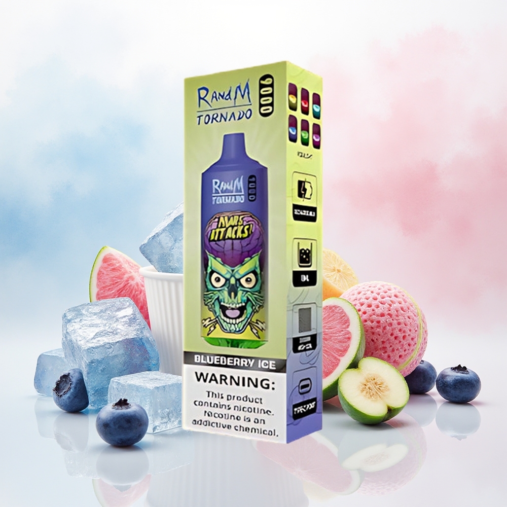 RandM Fumot Tornado 9000 Puffs 18 mL Mėlynų Uogų Ledas Wholesale Lithuania